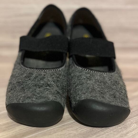 Keen Shoes Women’s 9.5 Gray Wool Sienna Mary Jane Slip On Elastic Strap Outdoors - Picture 3 of 6